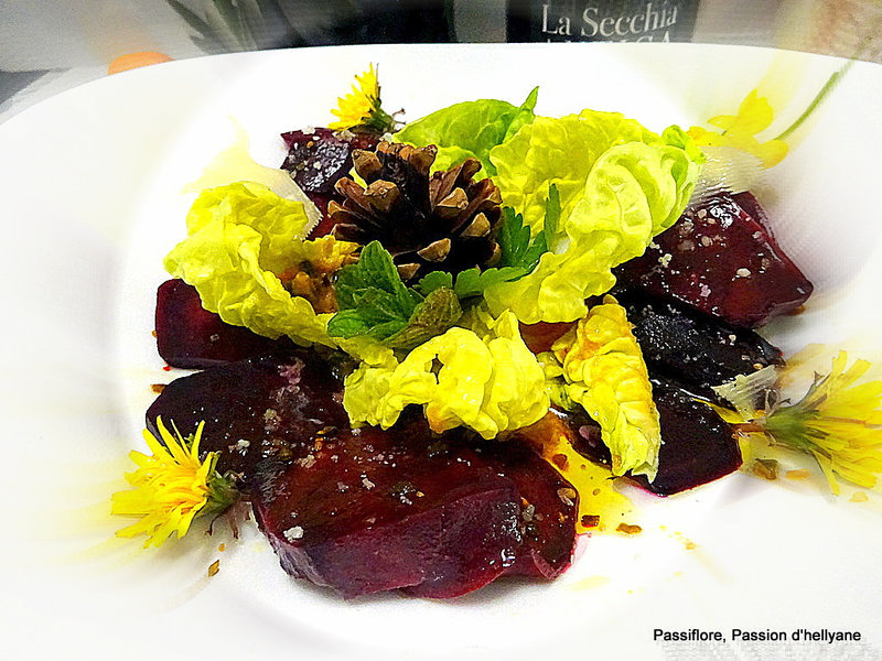 Carpaccio de betteraves au parmesan