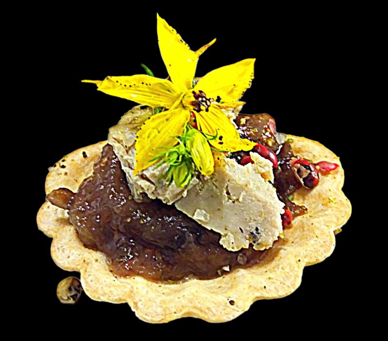 Mini coquilles au confit de figues et foie gras d'oie