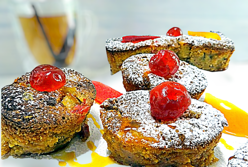 Financiers pommes et fruits confits