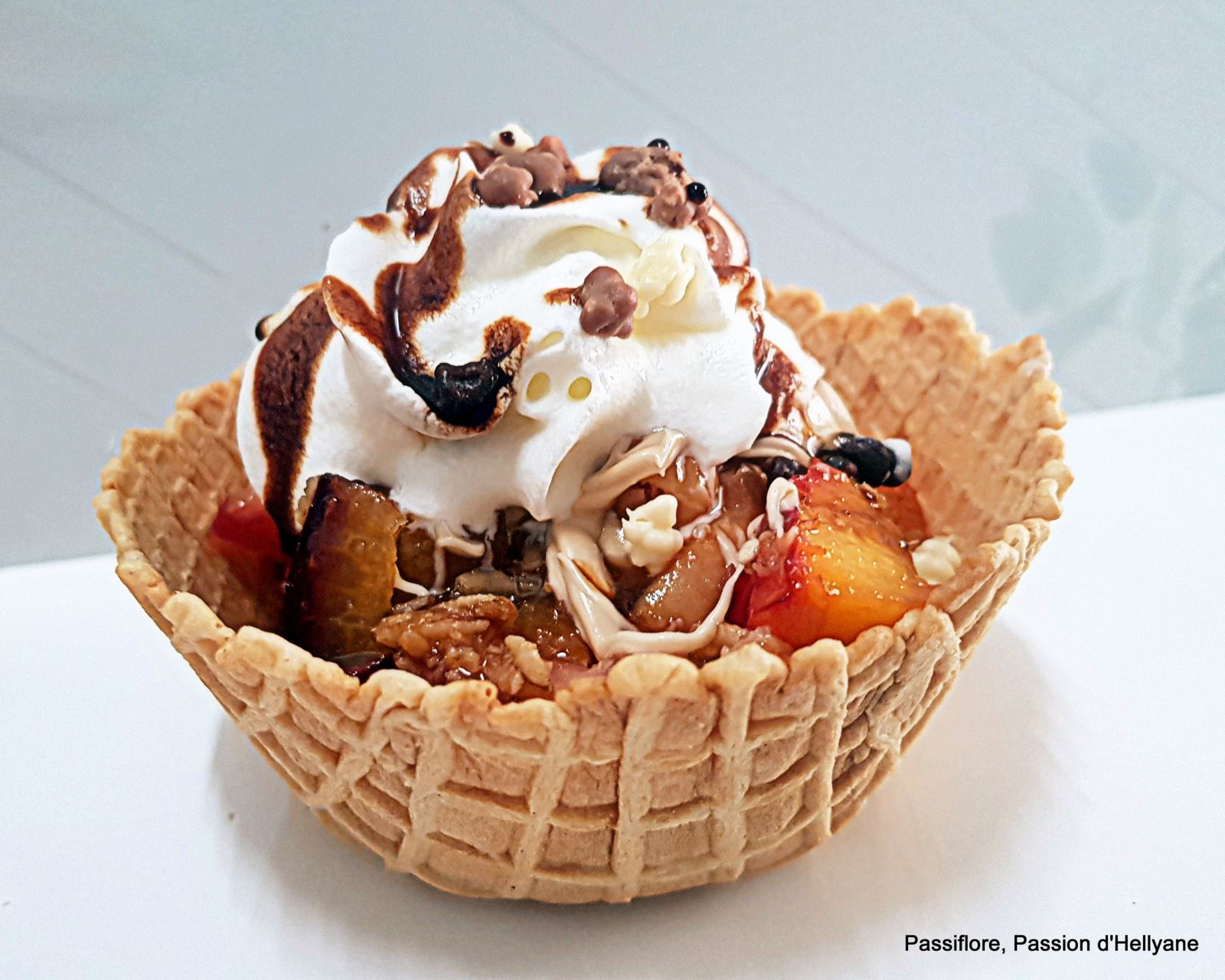 Coupelles aux fruits miel pâte à tartiner