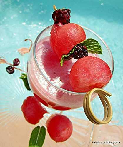 Jus de pastèque / menthe / baies de cranberries  miel et sève de bouleau lactofermentée