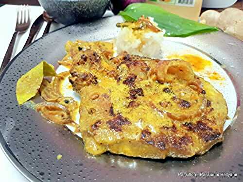 Côtes de porc crème curcuma gingembre + riz thaï