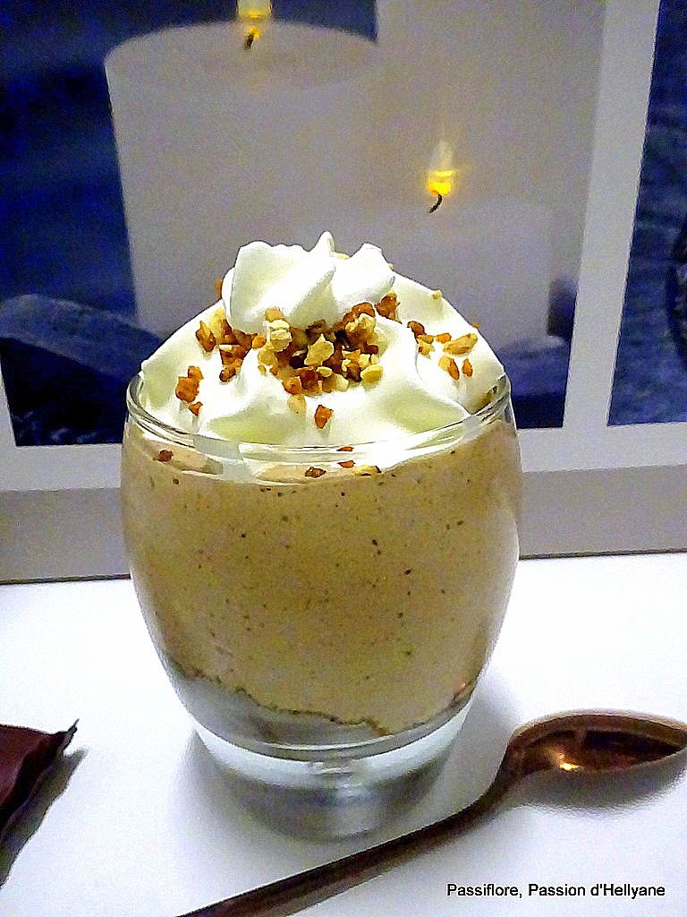 Dessert mousse poires au café Reichi et pâte à tartiner