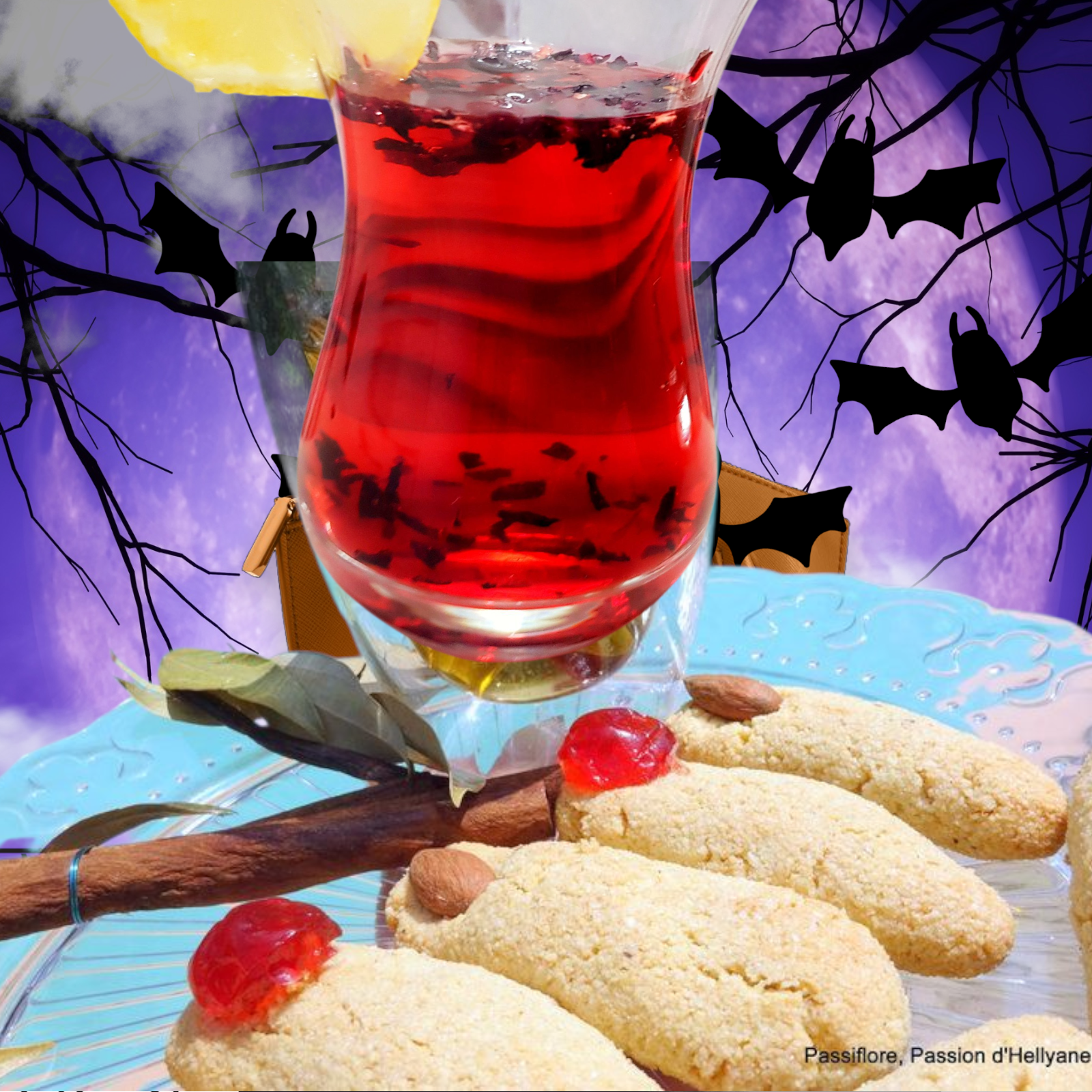 Doigts de sorcière pour Halloween avec une infusion d'hibiscus