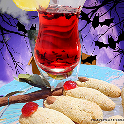 Doigts de sorcière pour Halloween avec une infusion d'hibiscus