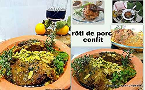 Rôti de porc confit aux flageolets