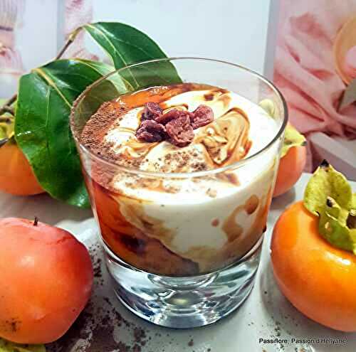 Verrine fromage blanc/ kakis / cranberries 