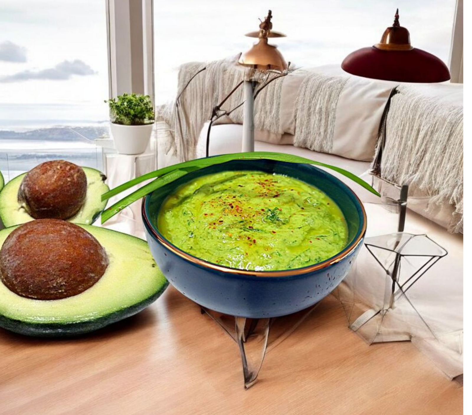 Crème ail à 3 angles/ avocats / œufs durs