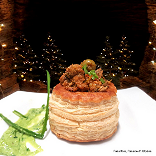 Vol au vent -  financière veau - champignons pleurote - crème ail 