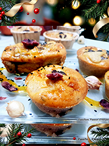 Bouchées de crêpes pommes raisins secs cranberry miel