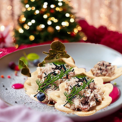 Mini coupelles garnies de crème sardine magnésium / spiruline 