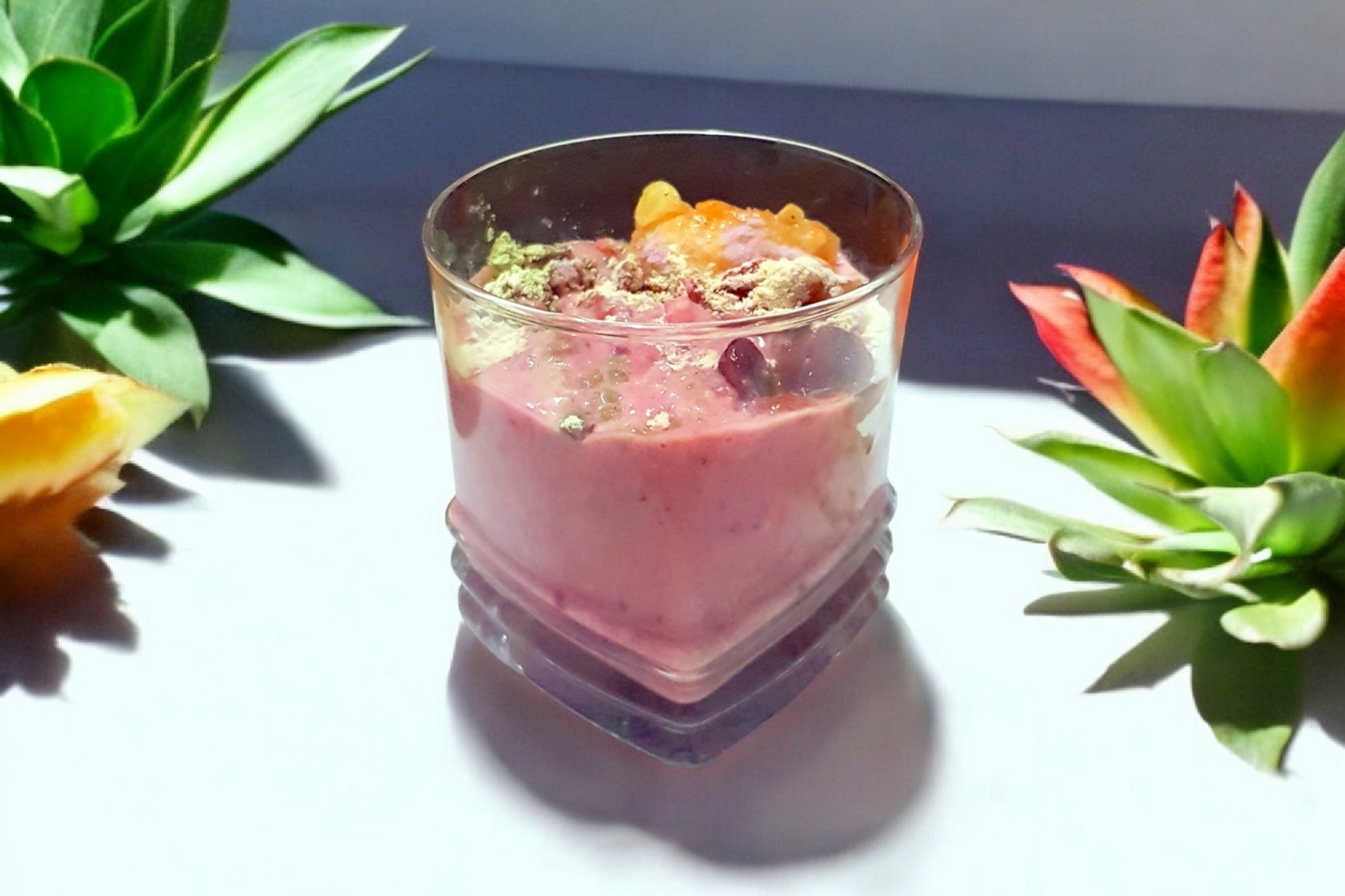 Smoothie aux fruits bio avec des protéines VITAMINES BONNE MINE 