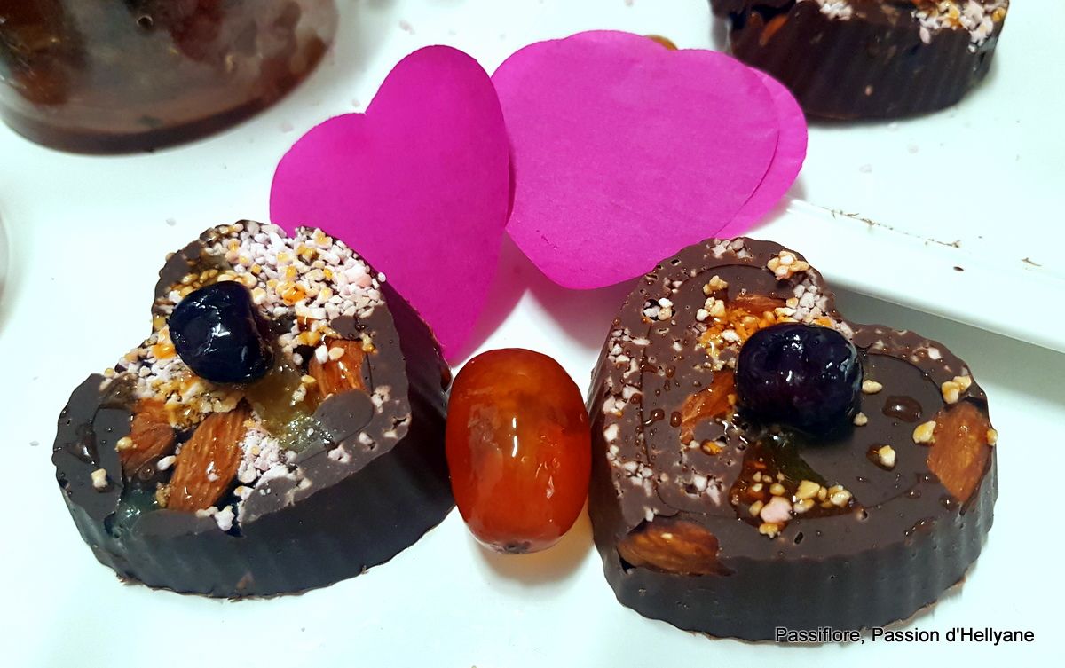 COEUR CHOCOLAT FRUITS CONFITS 
