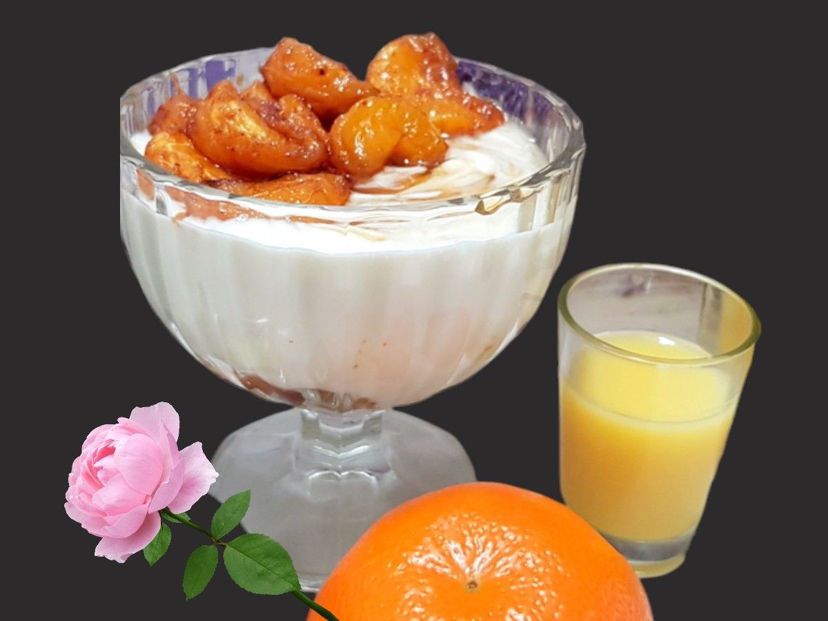 Nuage de mandarines caramélisées + liqueur de mandarine 