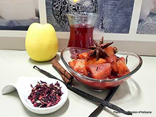 Pommes aux épices / miel / et fleurs d'hibiscus bissap