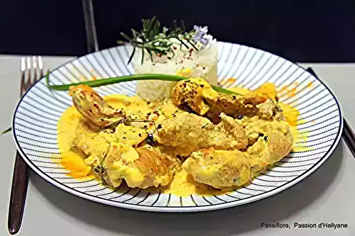 Emincé de poulet sauce coco colombo