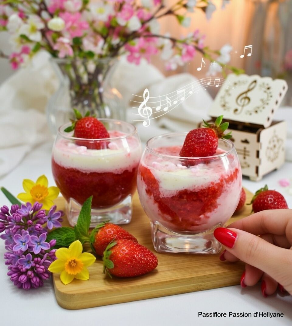 Mousse de fraises mascarpone /miel