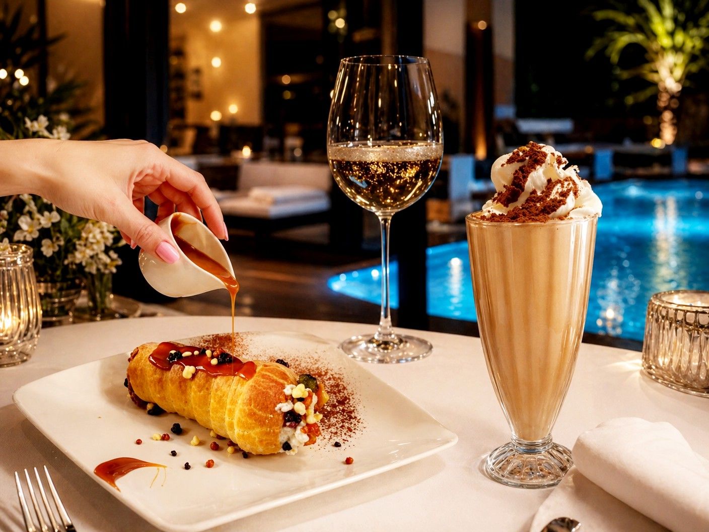 Cannoli revisités feuilletés à la brousse/fruits confits/ chocolat et caramel