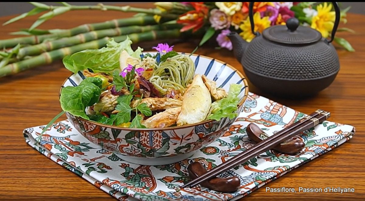 Recette - Poulet au citron - curcuma avec des nouilles 