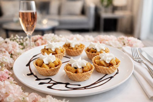 Dessert -  Coupelles aux fruits caramélises / chocolat