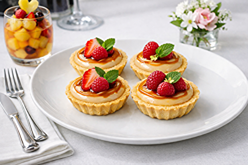  Mini tartelettes cannelées garnies de crème mascarpone à la pâte à tartiner Choco-Lion’s Mane