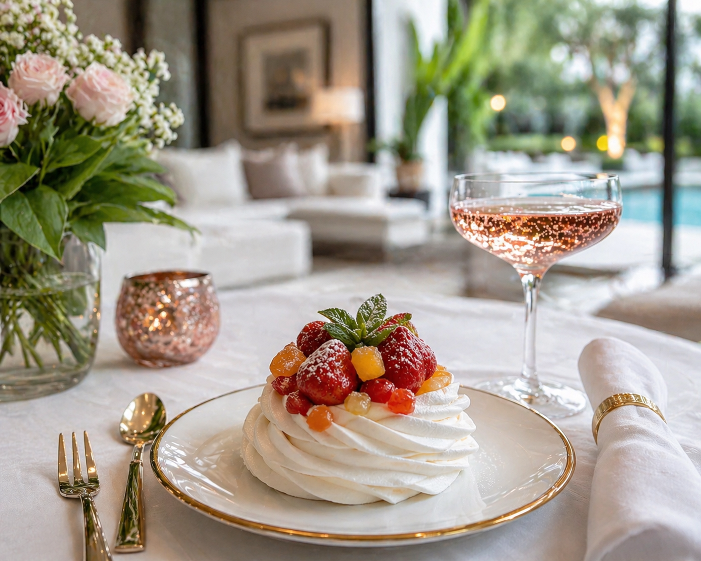 Recette facile de Pavlova aux fraises et fruits confits