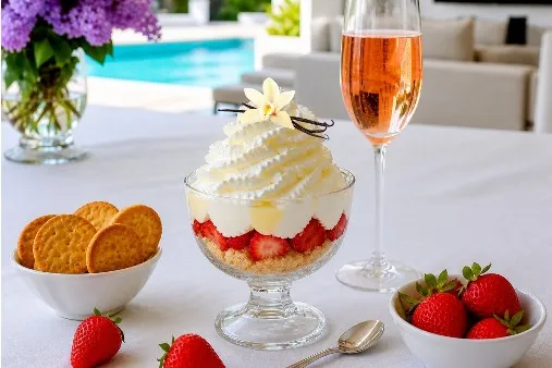 🍓 Verrines fraises, biscuits secs, mascarpone   vanille et chantilly