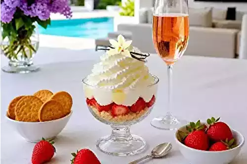 🍓 Verrines fraises, biscuits secs, mascarpone   vanille et chantilly