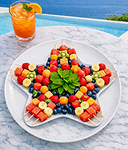 Brochettes de Fruits Étoilées au Filet de Caramel