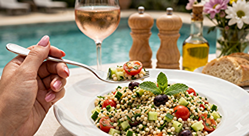 Salade de couscous perlé méditerranéenne 