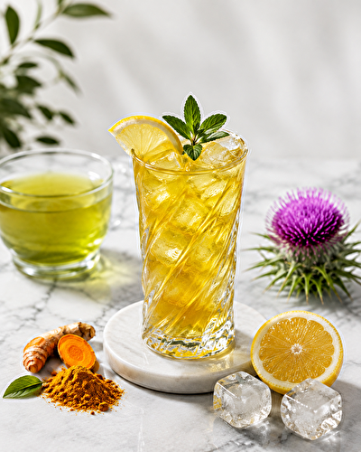 🍋Boisson bien‑être au thé vert, chardon marie, miel et curcuma 