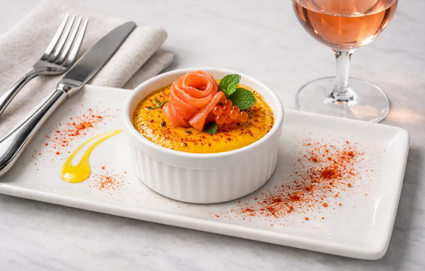 Coupelles de flan de courge à la menthe et saumon et Protéine de citrouille🌿