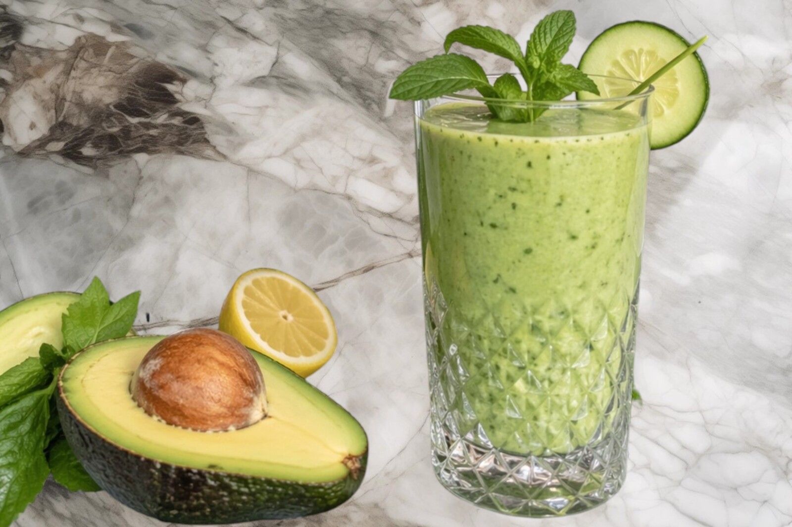Smoothie salé concombre – avocat – citron - épinard -