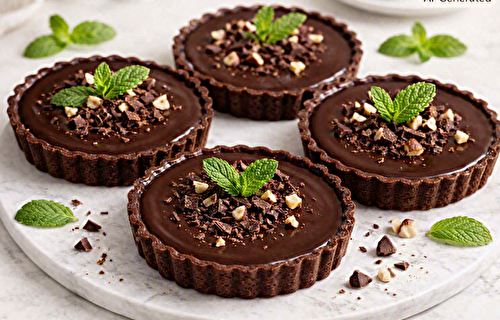 Tartelettes chocolat & menthe – sublimée avec la Potion 09 Énergie & Motivation