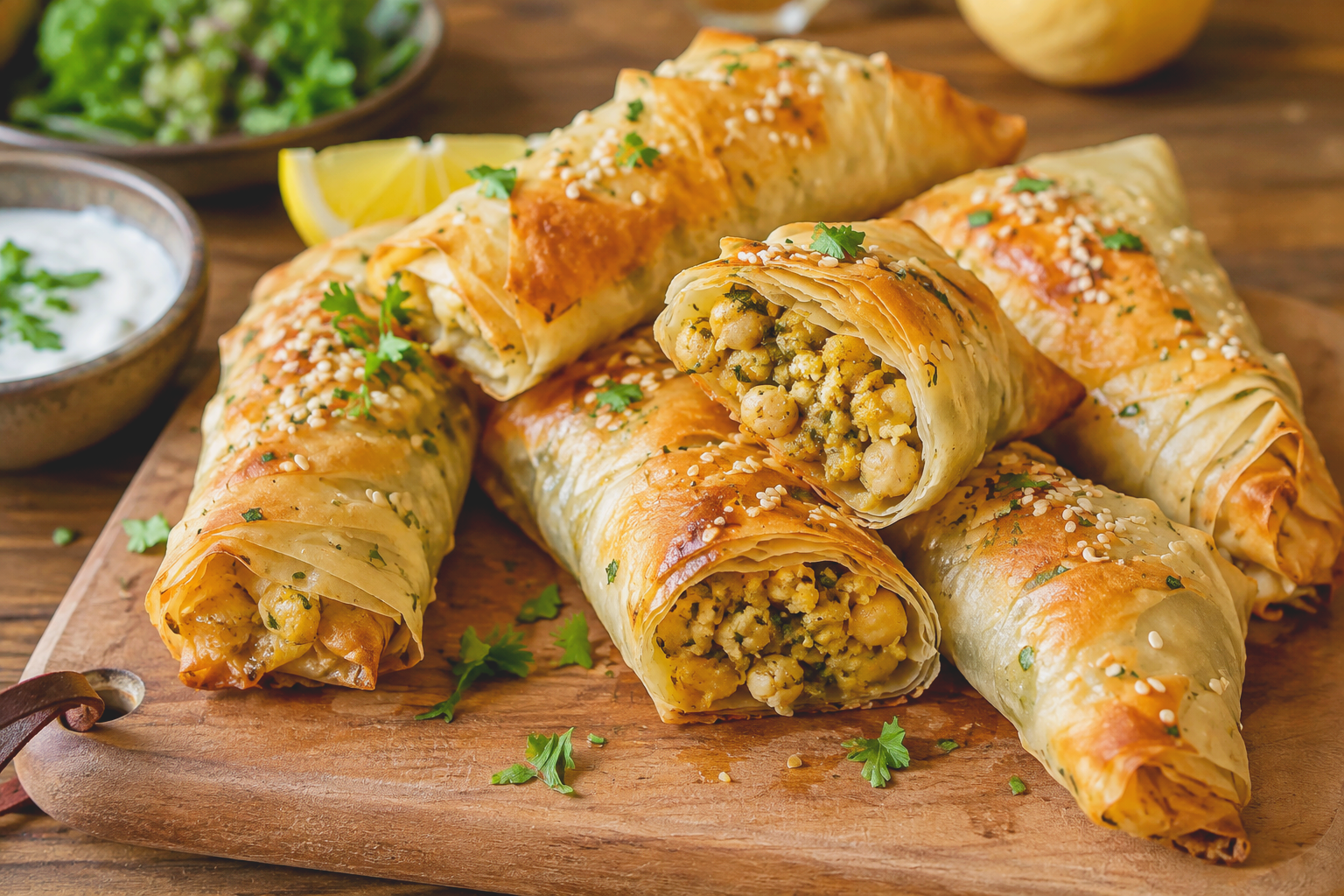 Bureks aux pois chiches/féta (chickpea burek),