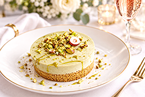 Entremets crème pistache & noisette