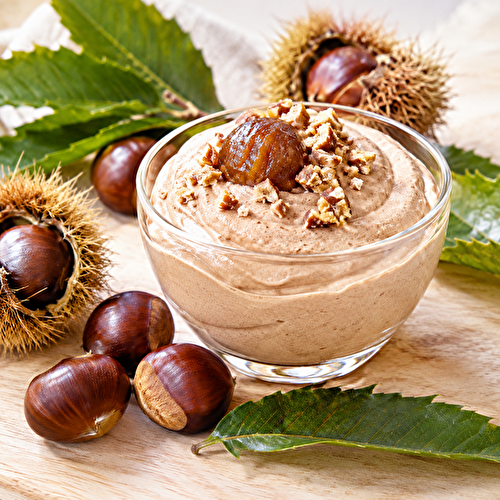 🌰 Mousse à la châtaigne  au Cœur fondant de châtaignes caramélisées