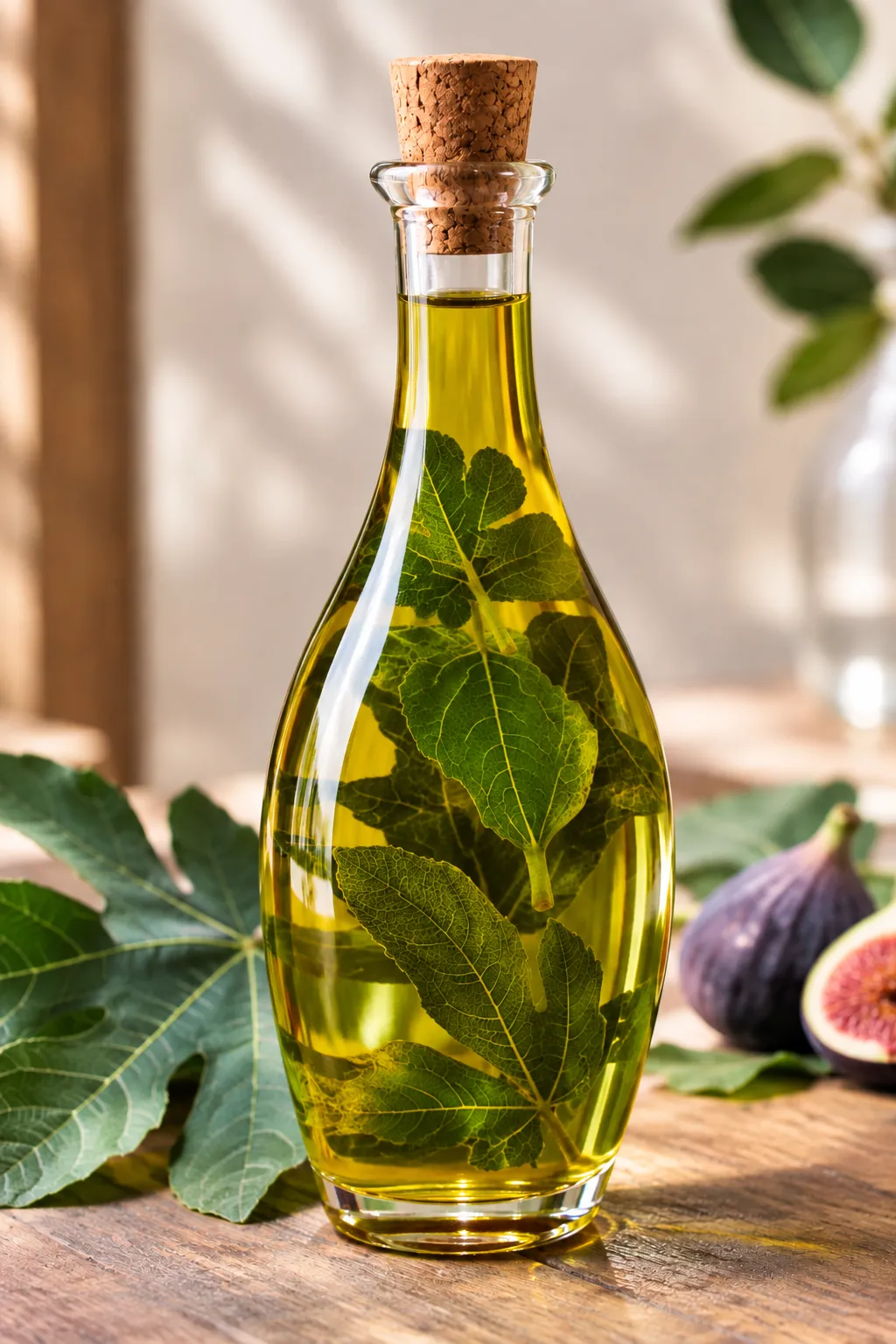 Recette simple d'huile d’olive infusée aux feuilles de figuier,