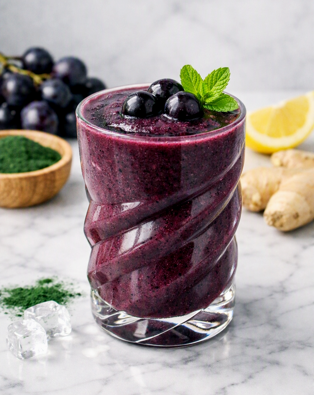 Smoothie raisin noir & spiruline 