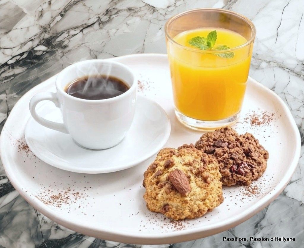 Biscuits aux fruits secs, cacao, chocolat et cranberry.