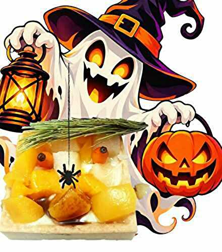 HALLOWEEN - Trendy carré - crème pâtissière - cocktail de fruits