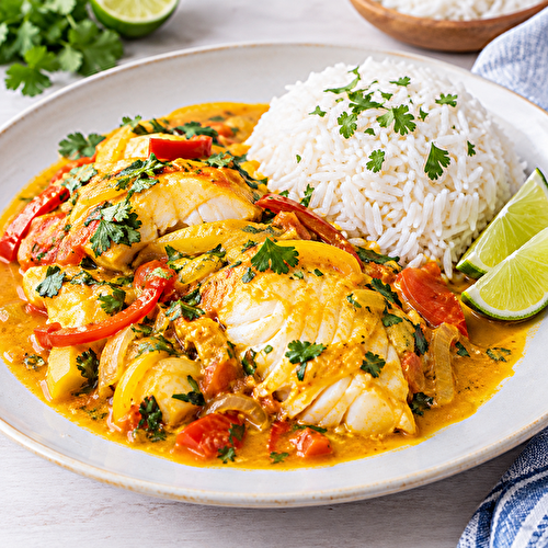 Moqueca de cabillaud & riz parfumé