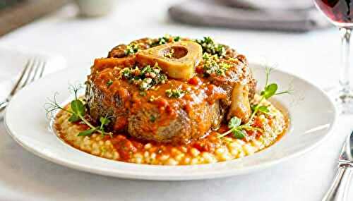 Osso bucco de veau à l’italienne, risotto crémeux au parmesan