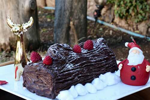 Bûche de Noël framboises chocolat légère et IG bas