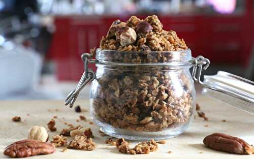 Granola gourmand IG bas aux noix de pécan et noisettes