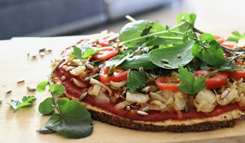 Pizza pâte de chou fleur IG bas, sans gluten, sans lactose, légère