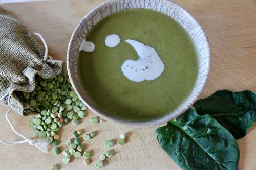 Velouté de pois cassés aux épinards