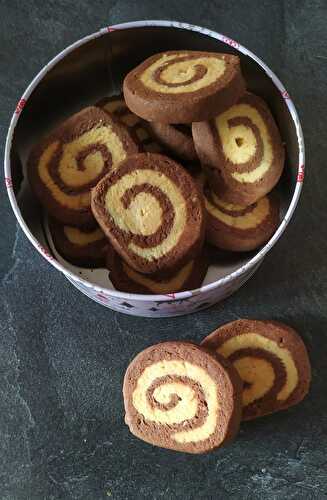 Biscuits roulés bicolores sans gluten (possible sans lactose)