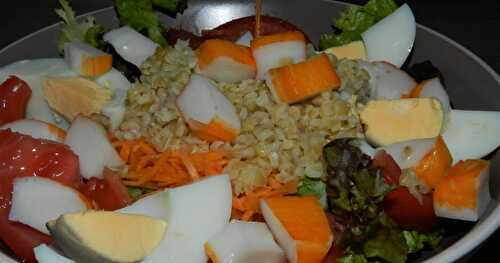 Duo de salades au boulgour et crabe