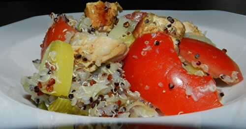 Ma table aspirant mon assiette de quinoa aux poireaux-tomates et poulet